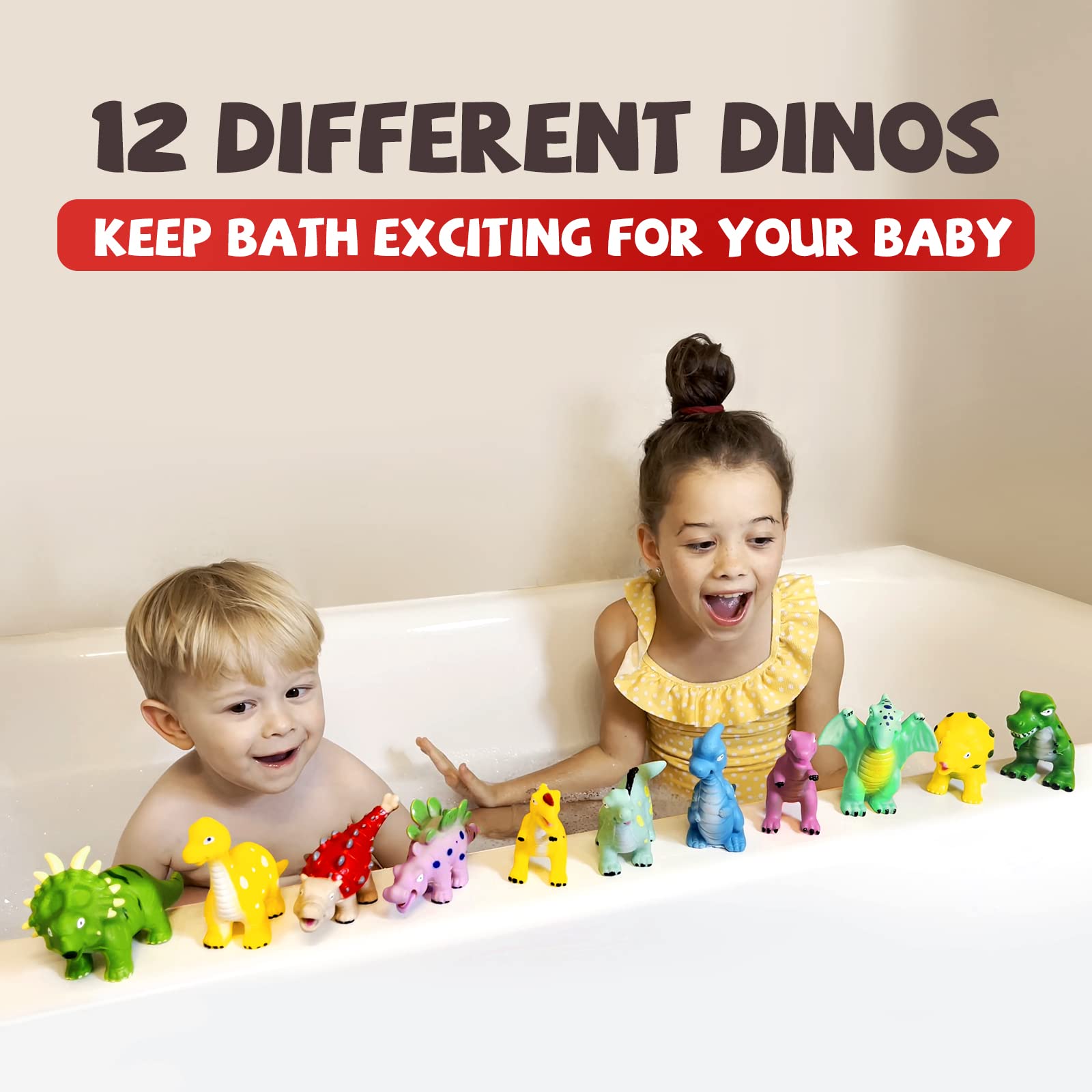 Hely Cancy dinosaur bath toy with stones decoration adds visual interest