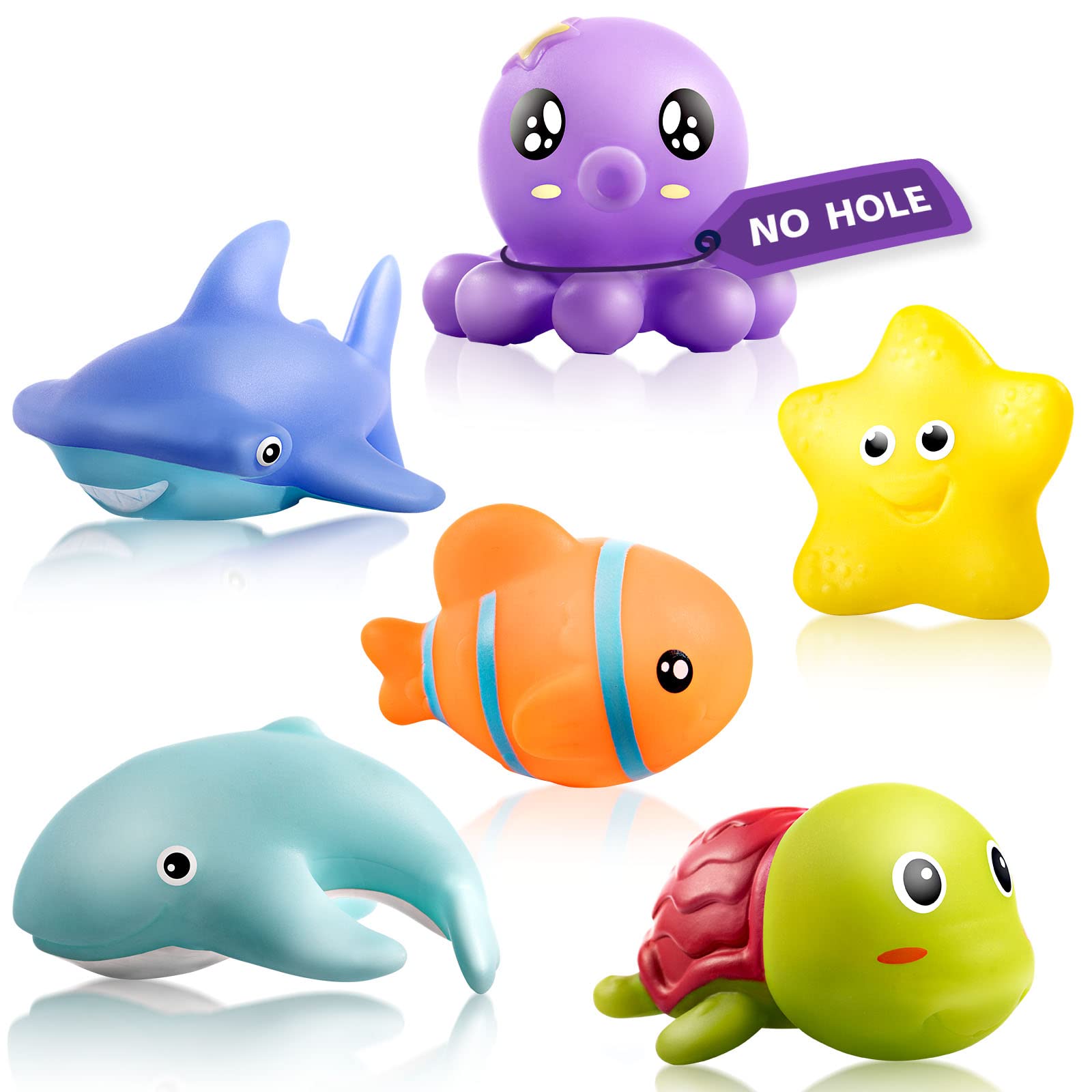 Hely Cancy no-hole animal toy bath; sealess design prevents water pooling.