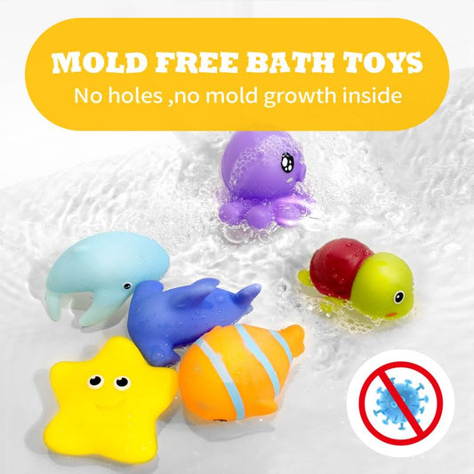 Hely Cancy soft rubber bath toy, easy to grab for tiny hands.
