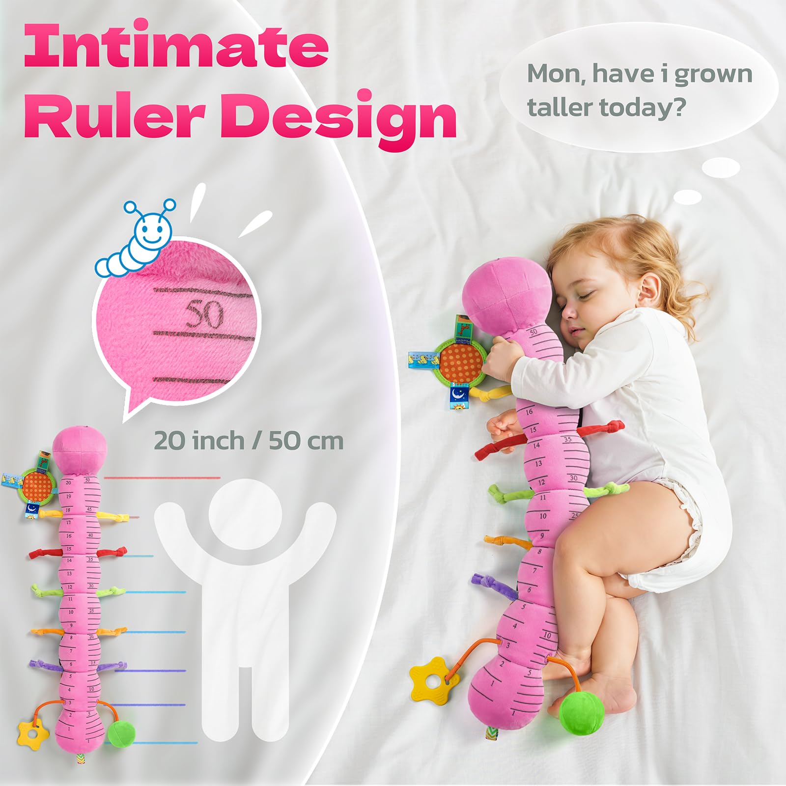 HEMRLY caterpillar with belly ruler helps track growth in a fun way