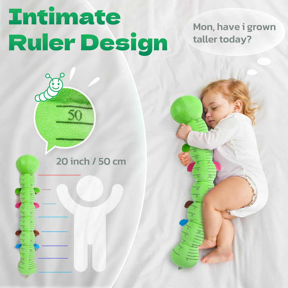 HEMRLY Belly ruler on the caterpillar invites growth tracking during interactive sessions.