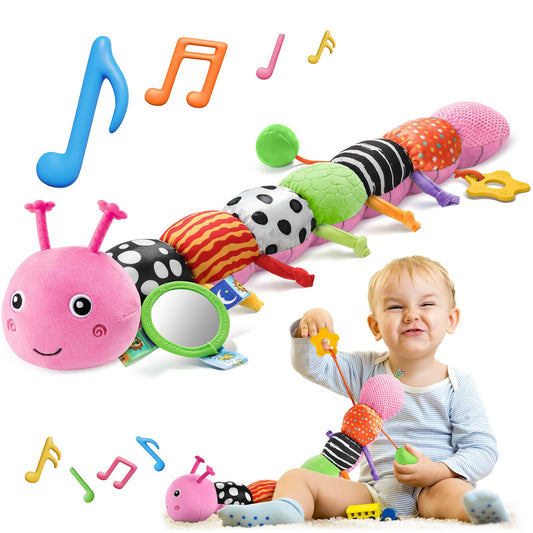 HEMRLY caterpillar plush with lullaby head press for soothing baby calm