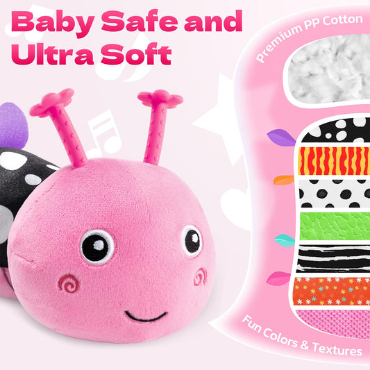 HEMRLY Plush caterpillar with teether eases gums and cuddles