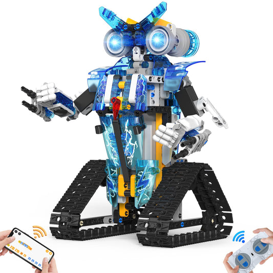 Henoda robot-building toys assemble 443-piece kit for creative STEM play.