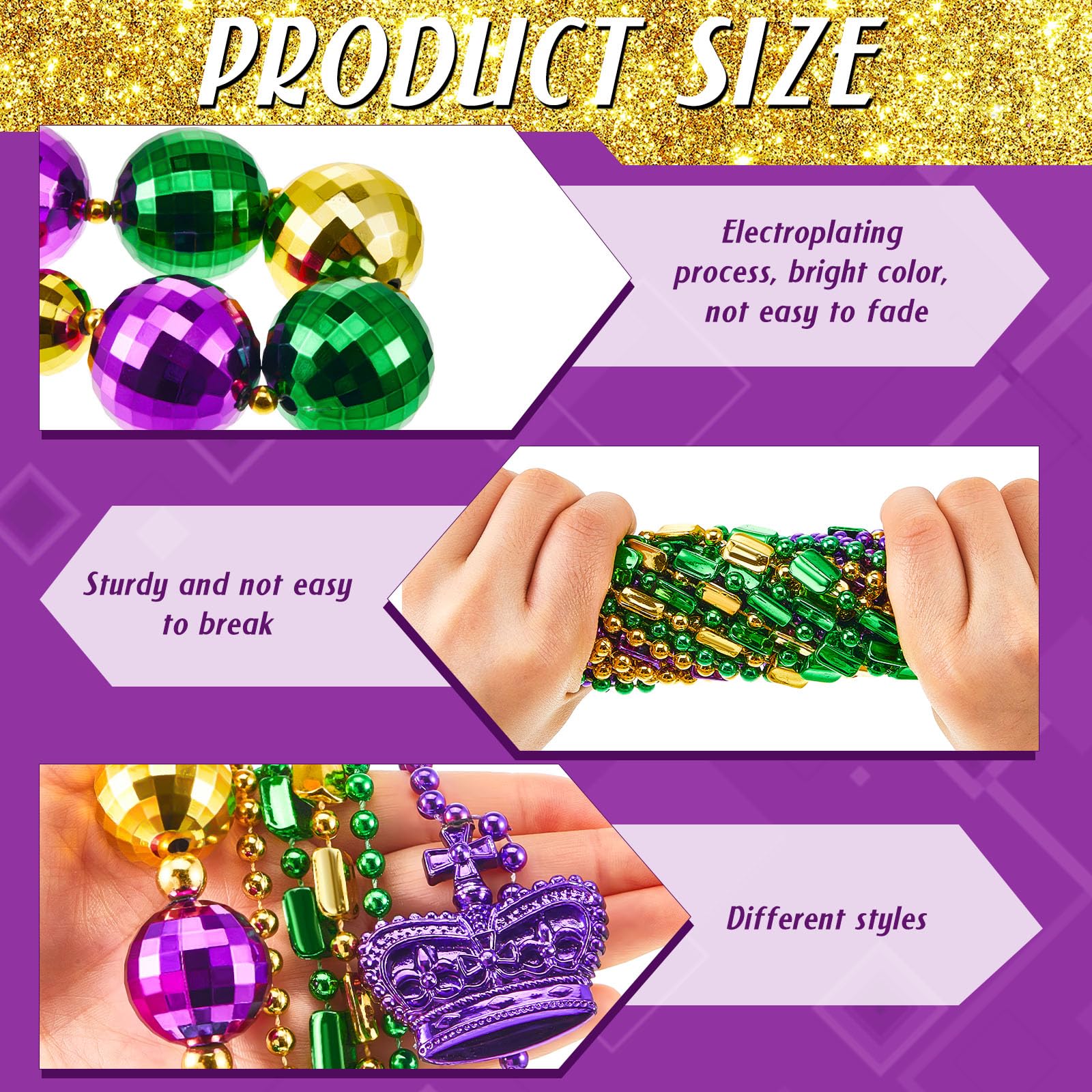Henoyso crown beaded necklace festive crown accents for parade outfits