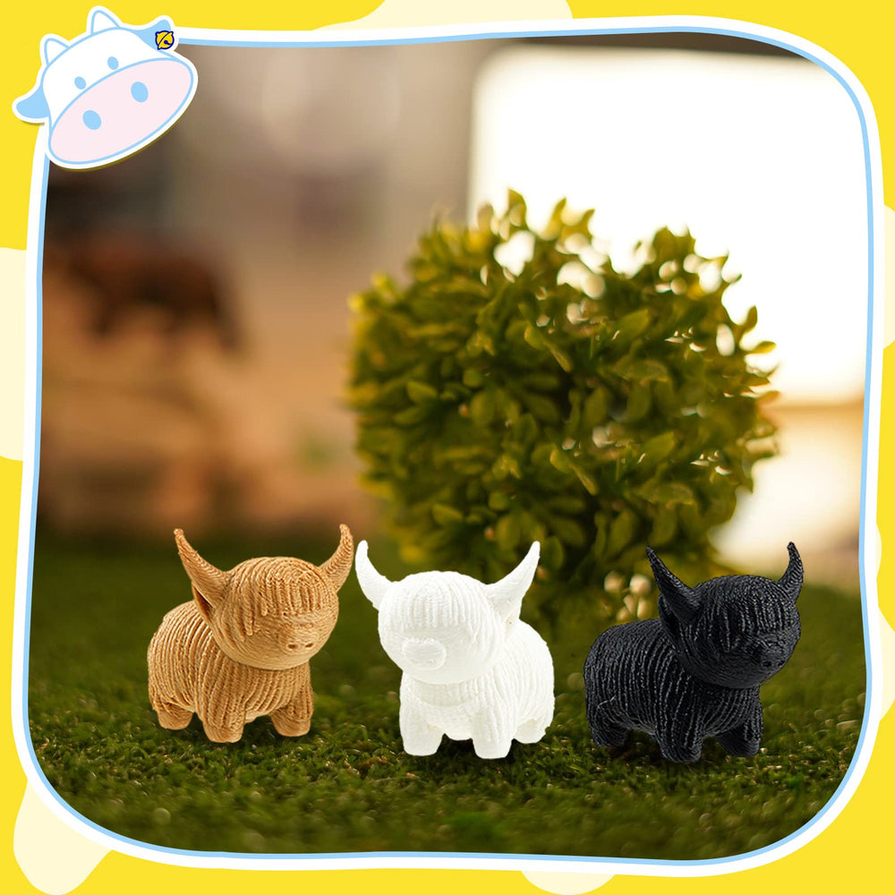 Henoyso Highland cow figurine garden-ready decor accent