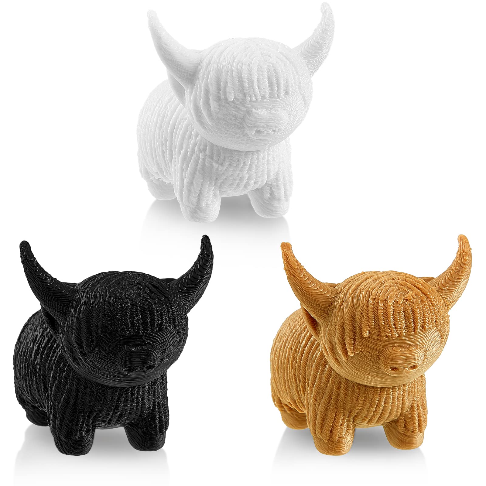 Henoyso Highland cow figurine white variant adds playful charm to a tabletop