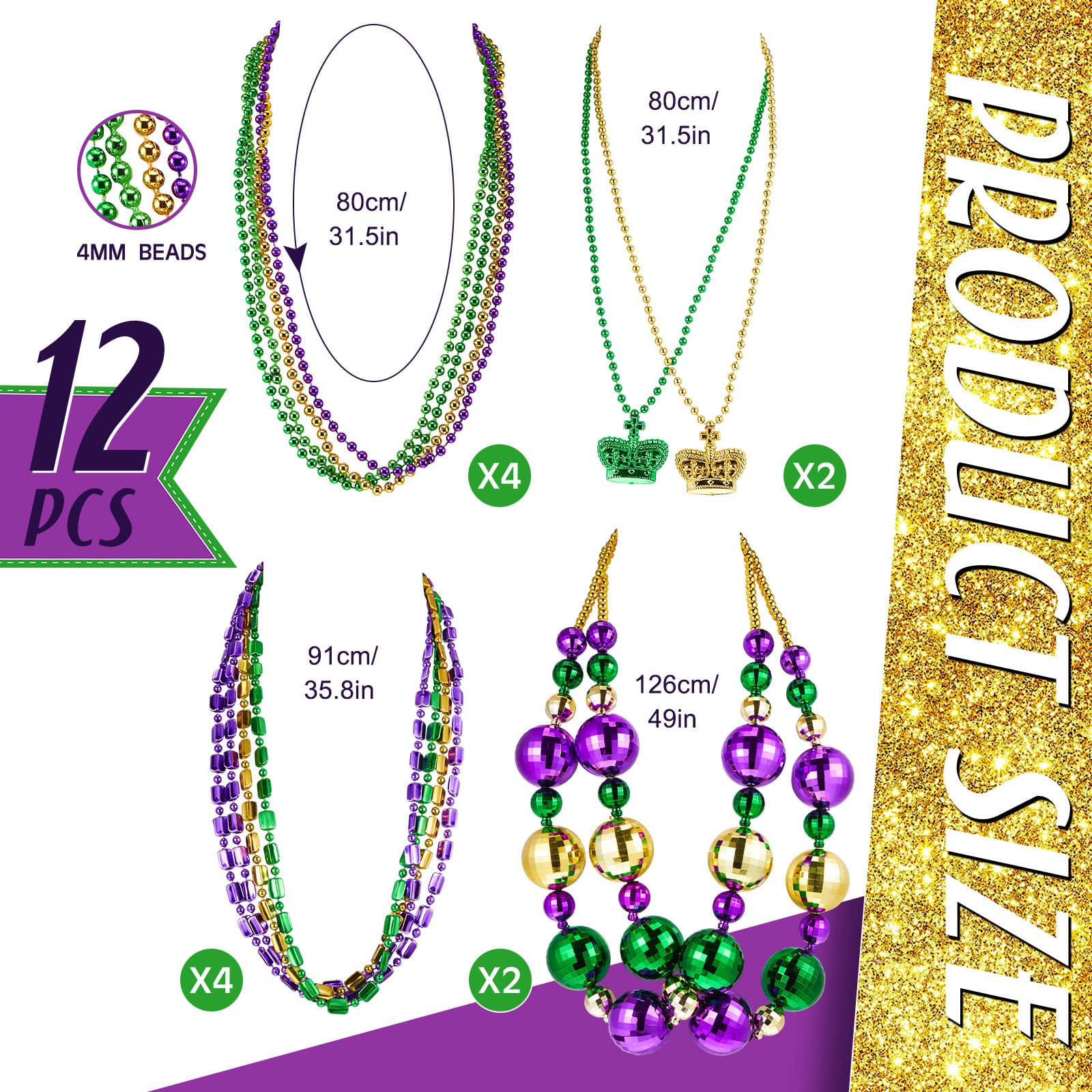 Henoyso round 31-5in bead necklace highlights colorful accents for festive outfits