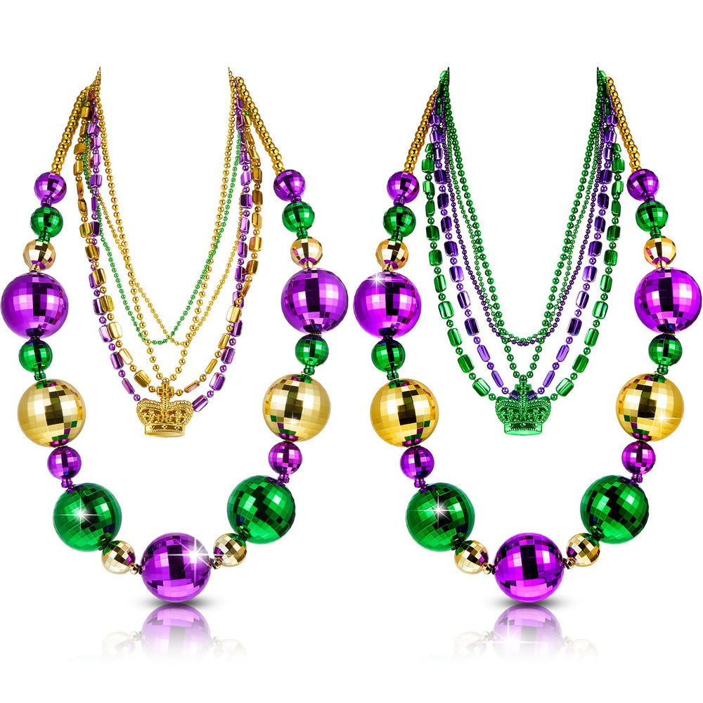 Henoyso Mardi Gras 50in jumbo bead necklace for bold parade looks and party flair
