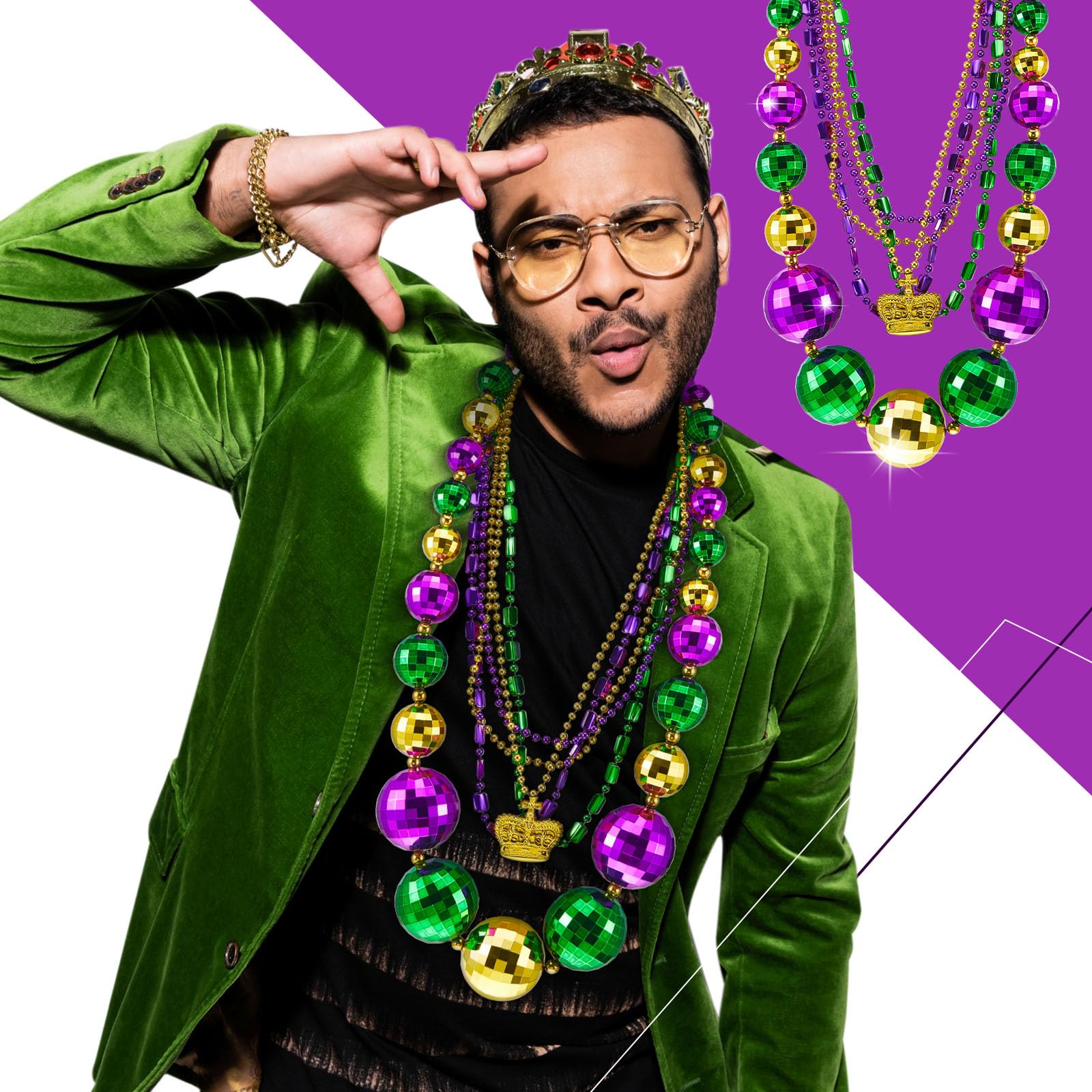 Henoyso Mardi Gras color beads pack vibrant hues for party color schemes