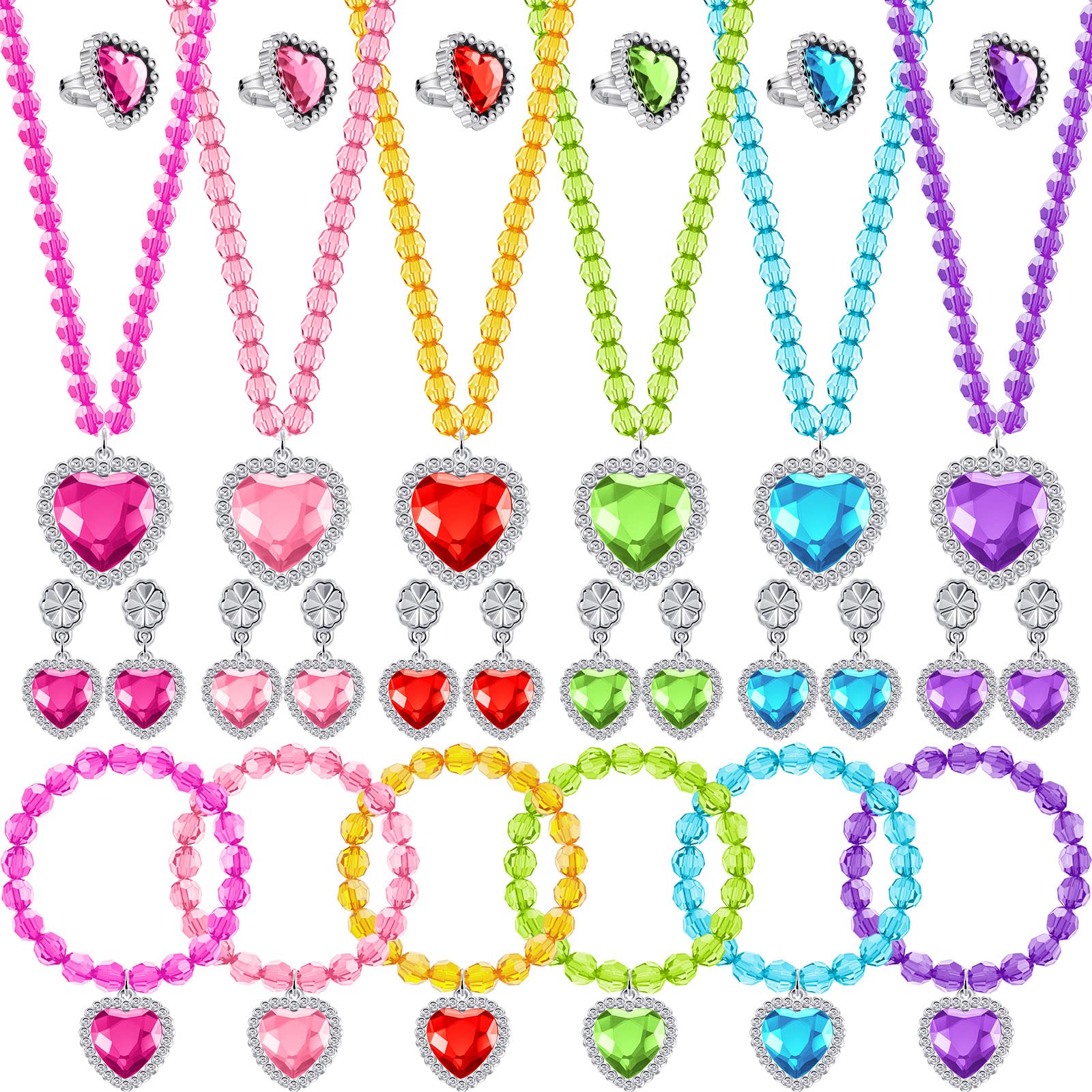 Henoyso princess jewelry set necklaces for vibrant dress-up play