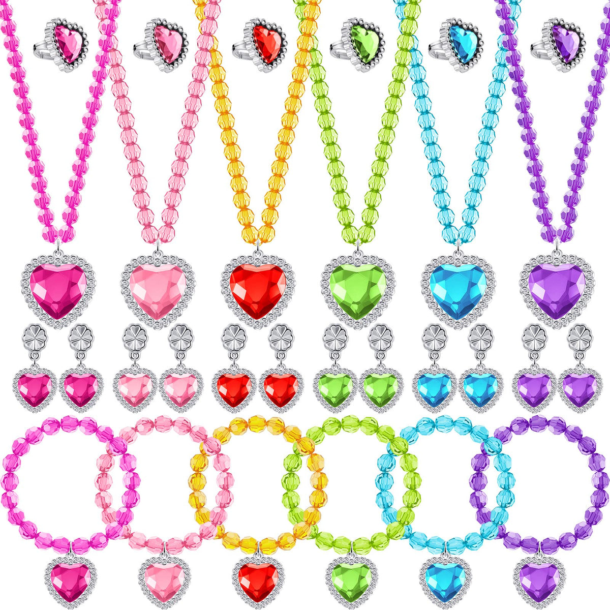 Henoyso princess jewelry set necklaces for vibrant dress-up play