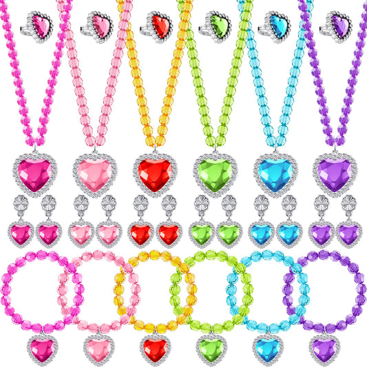 Henoyso princess jewelry set necklaces for vibrant dress-up play