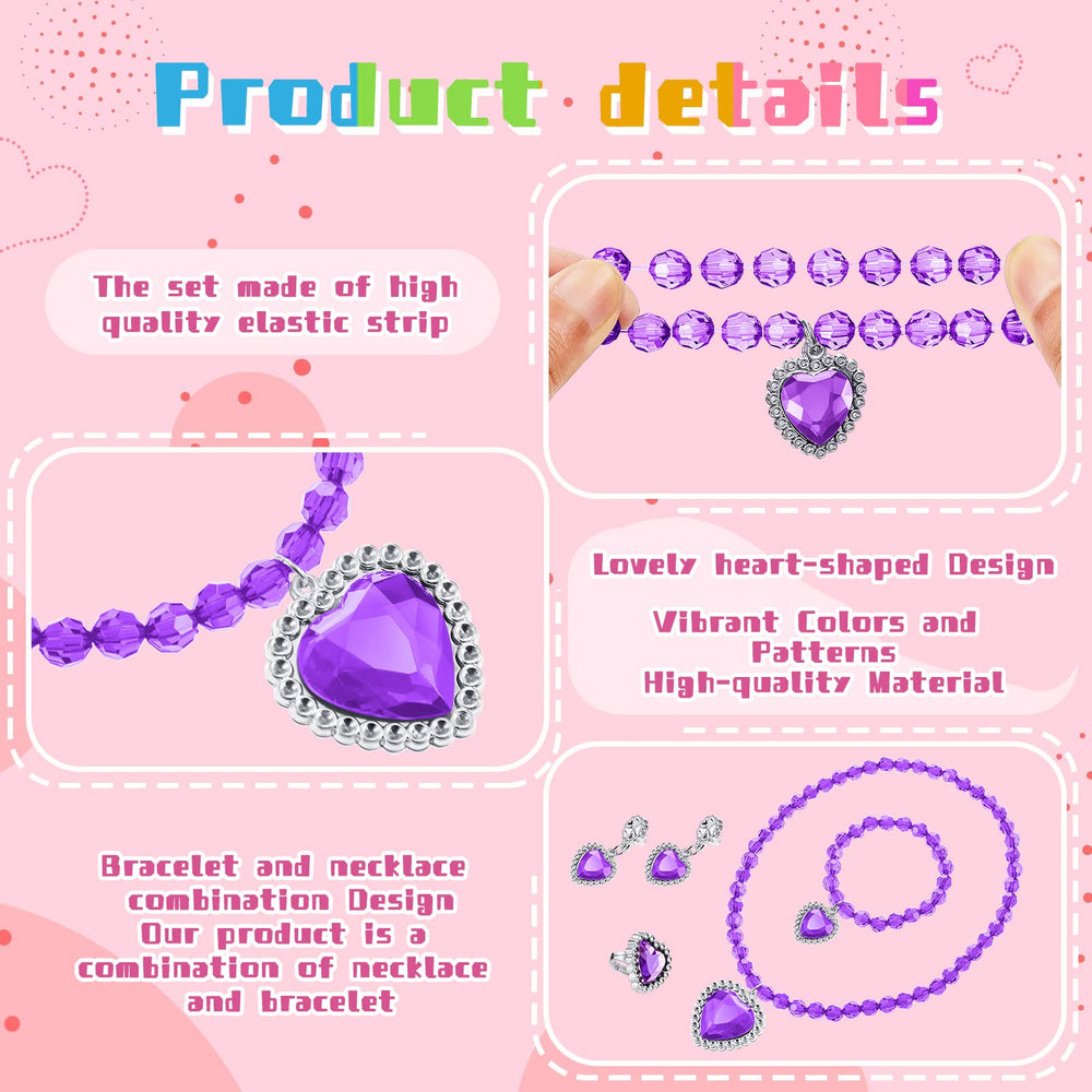 Henoyso princess jewelry set rings complete charming pretend looks