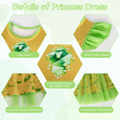 HenzWorld dress features vivid 3D print patterns that captivate during costume events.