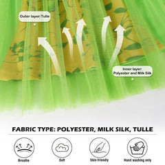 HenzWorld green tutu skirt adds volume and whimsy for pretend party moments.