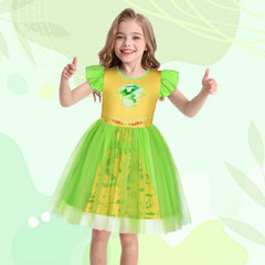 HenzWorld princess dress back view highlighting breathable lining for comfy all-day wear.