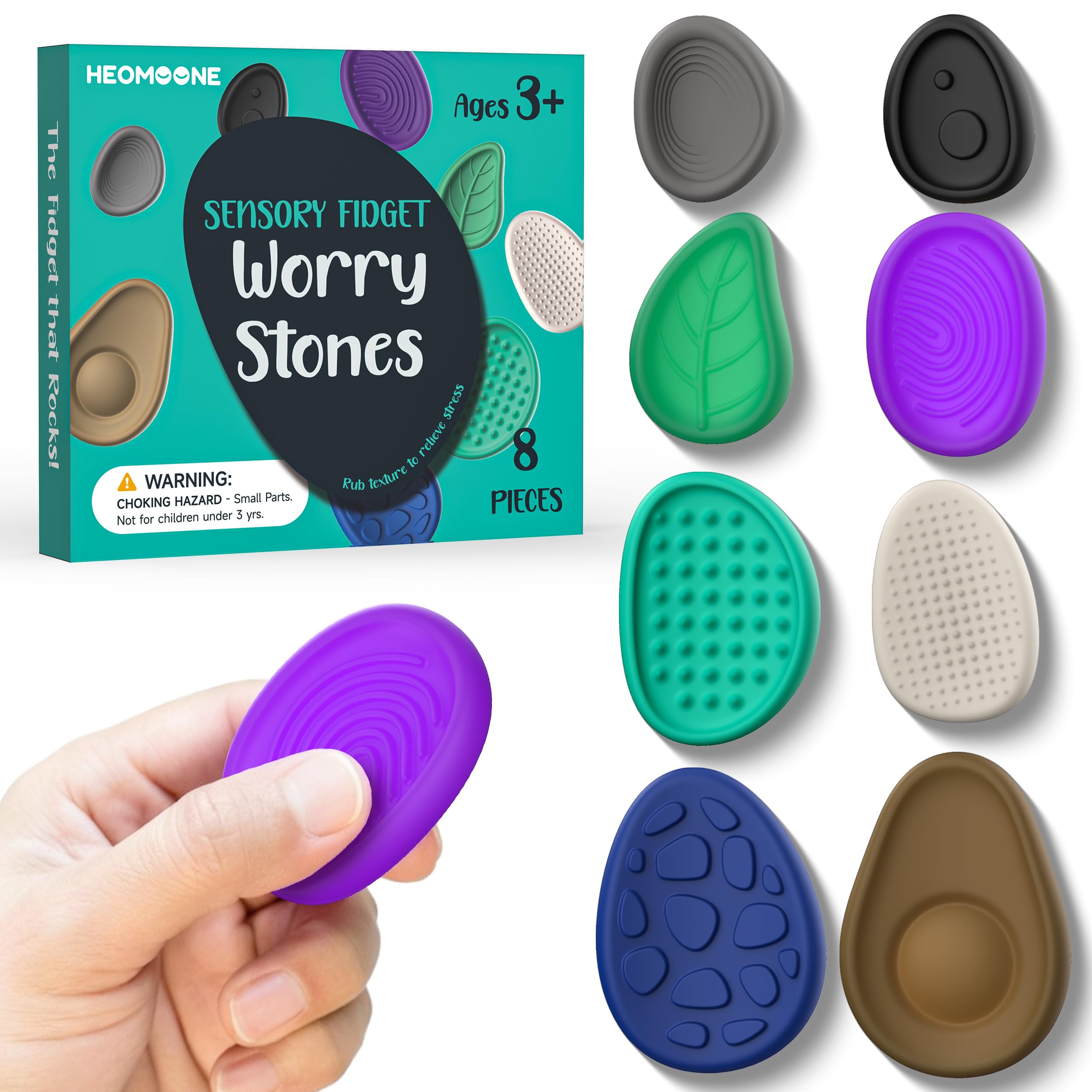 HEOMOONE fidget stone textured-1: portable calm tool for focus during work