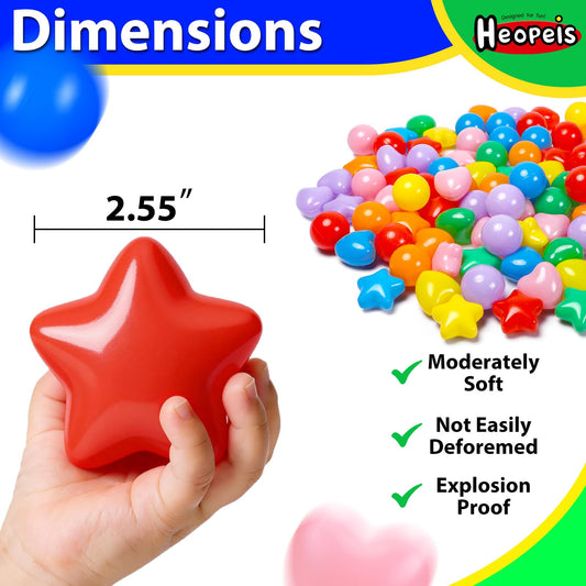 Heopeis seven bright colors ball pit balls to inspire color recognition and counting