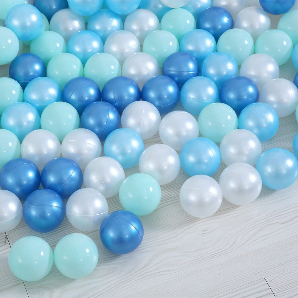 Heopeis ball pit balls stored in a mesh bag for easy transport