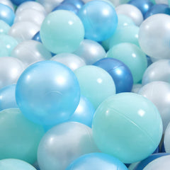 Heopeis ball pit balls in mint green provide soft visuals for playtime