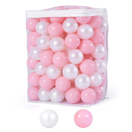 Heopeis ball pit balls pink and pearl white for safe sensory play