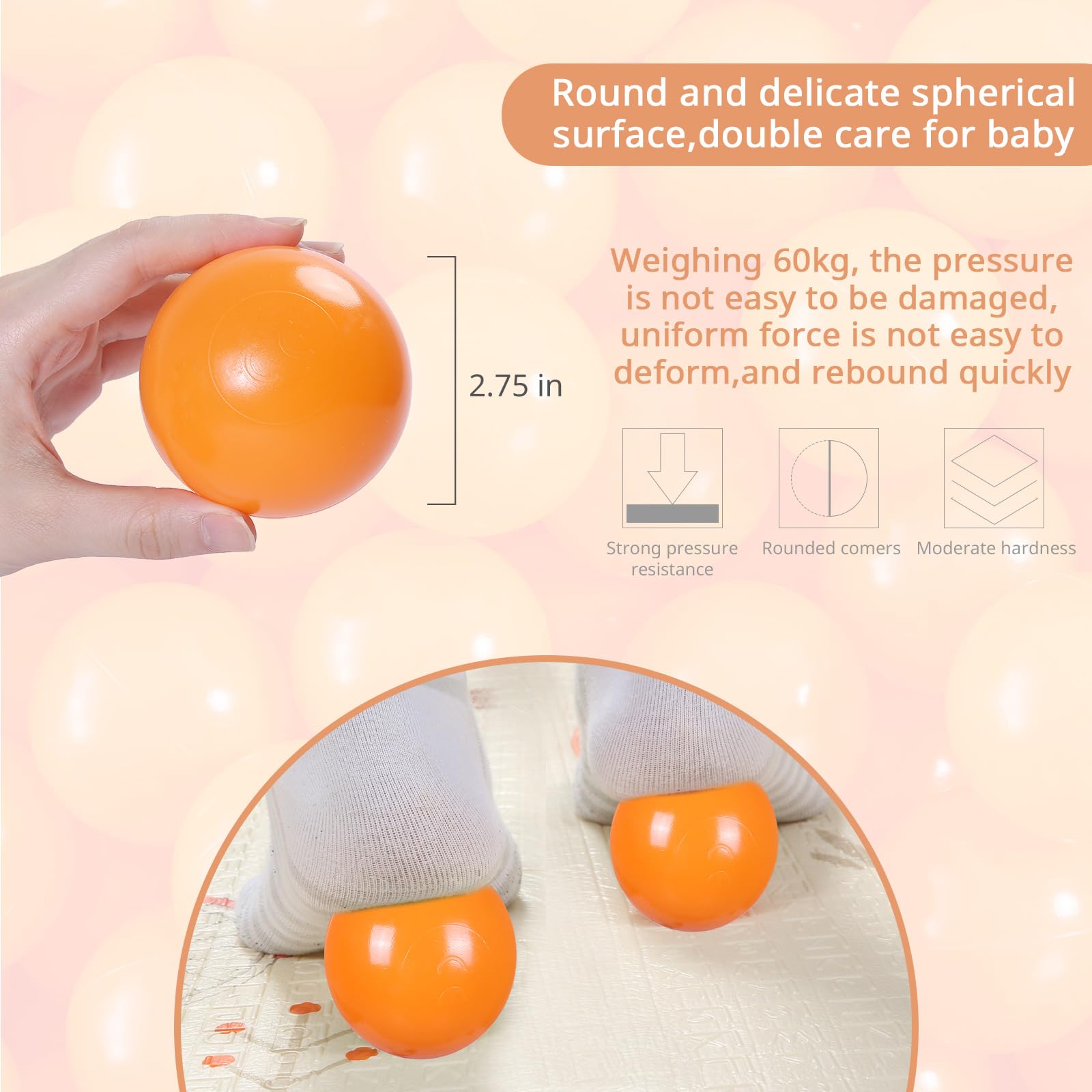 Heopeis BPA-free plastic balls ensure peace of mind during play.