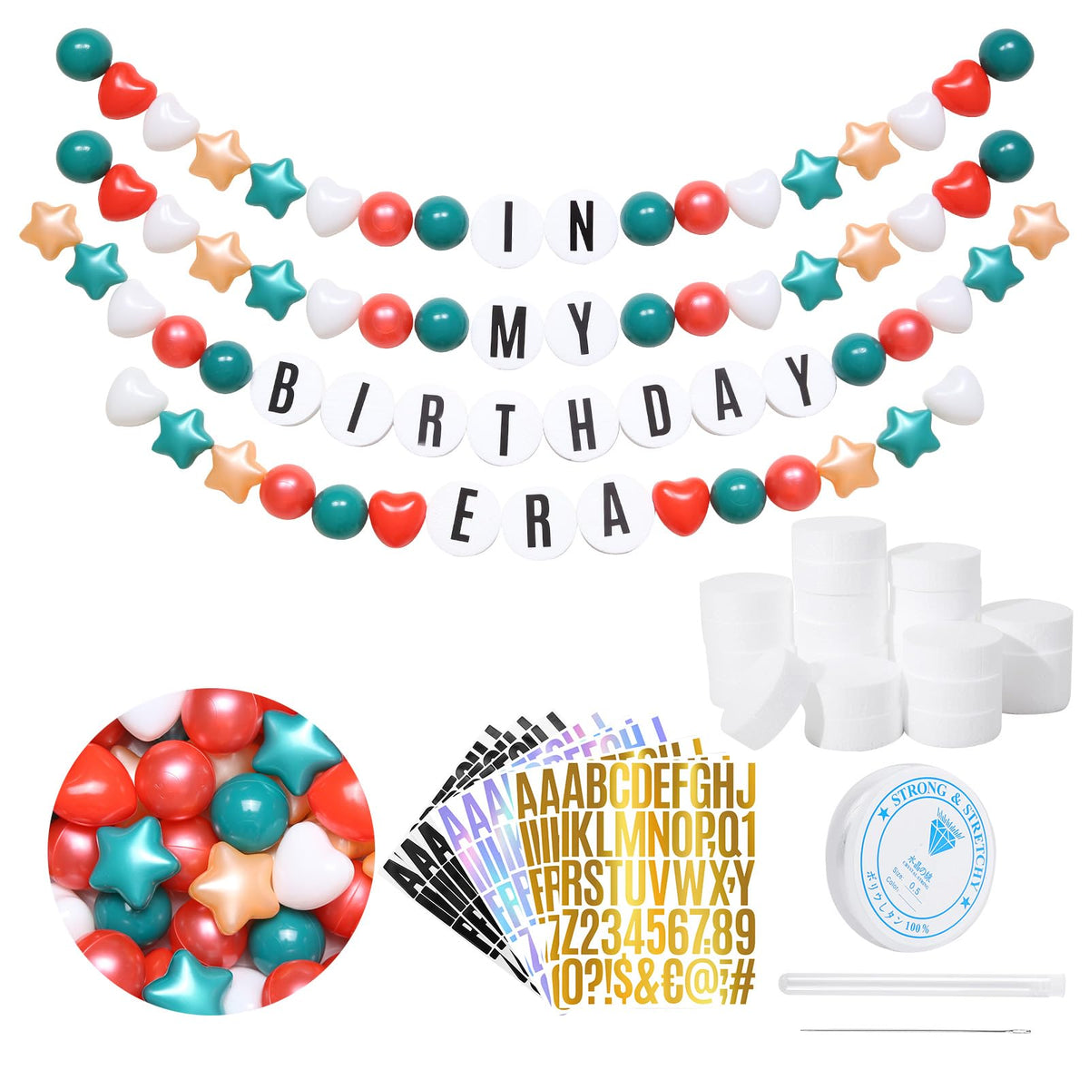 Heopeis DIY giant bracelet banner pack for vibrant, customizable party decor.