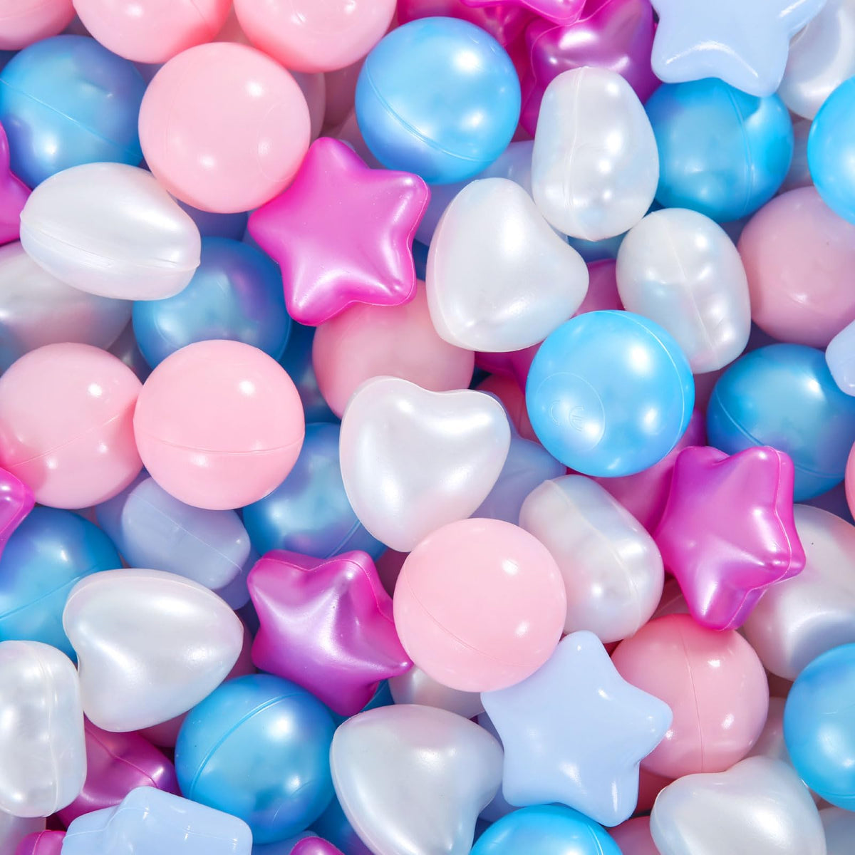 Heopeis star ball pit balls pack in vibrant colors for safe toddler play.