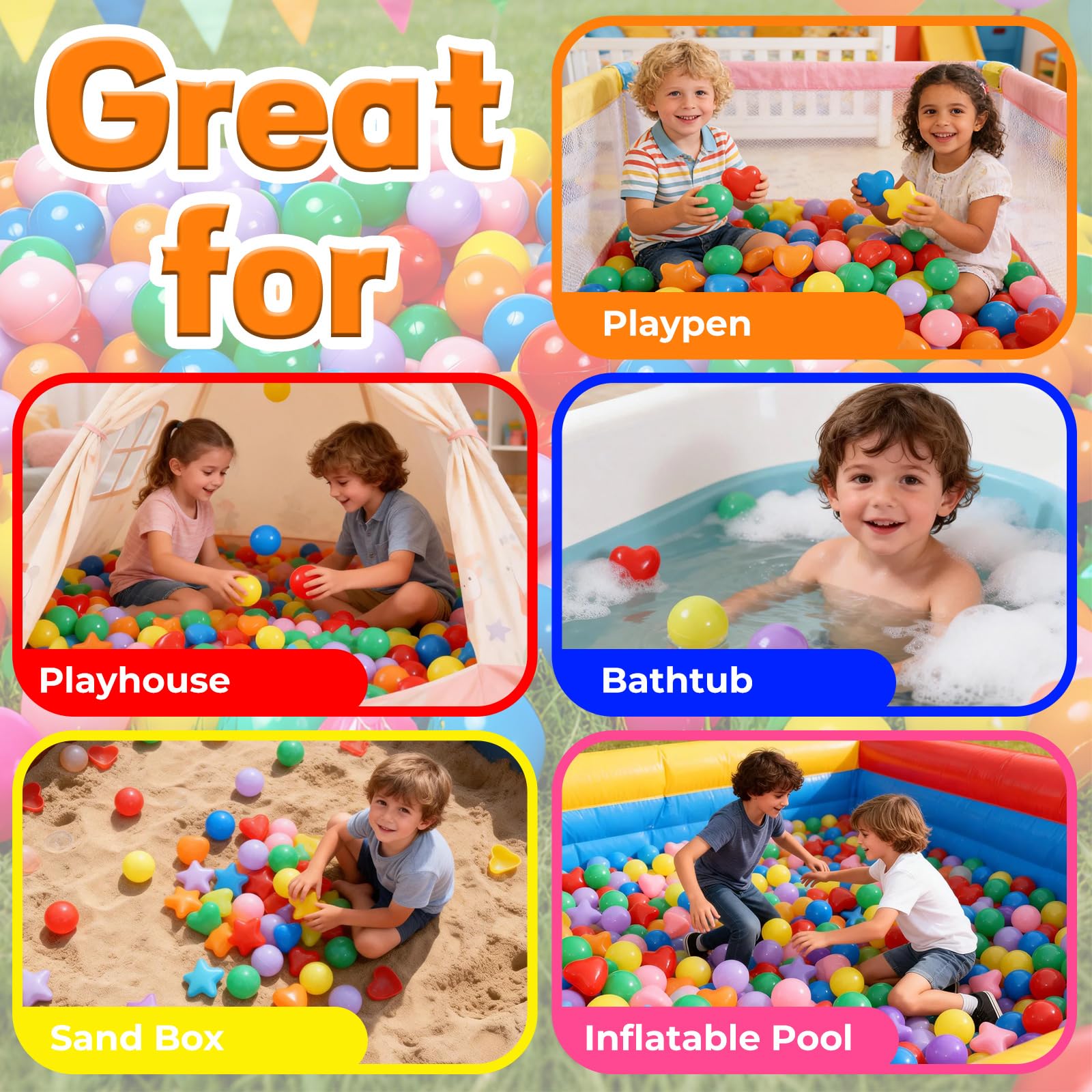 Heopeis storage bag included for ball pit balls organization