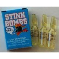 Hepkat Provisioners Stink Bombs 6-vial box closeup for a prank setup