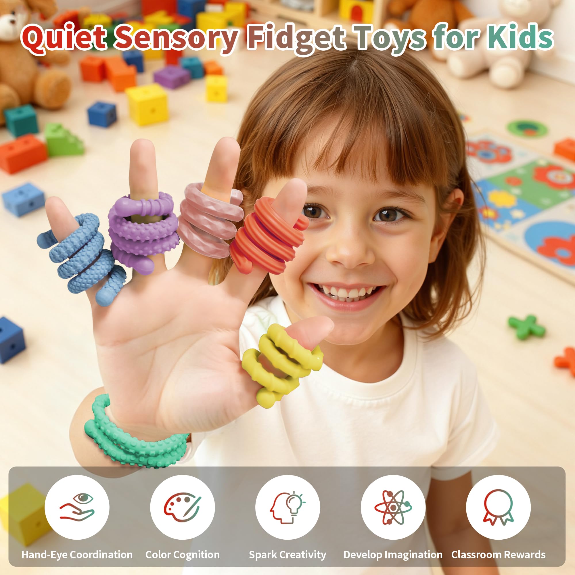 Six textures and colors in Hepotk 6-pack offer variety and engagement