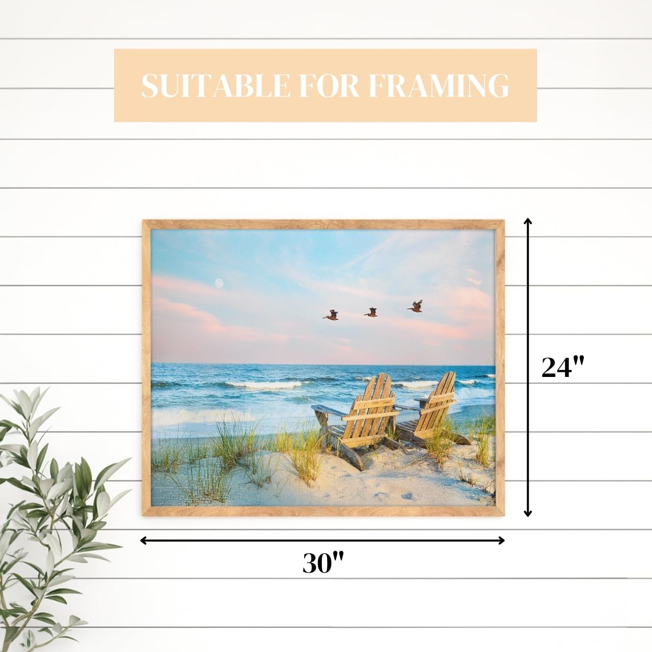 Heritage Puzzle Coastal Moonrise pier and dunes focus, weathered textures add depth to any room.