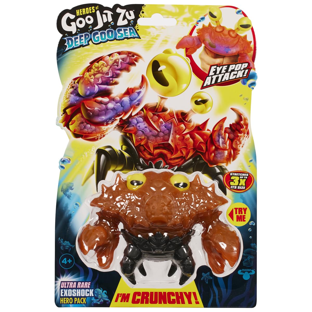 Heroes of Goo Jit Zu Deep Goo Sea Exoshock figure with stretchable goo and hidden sea creature.