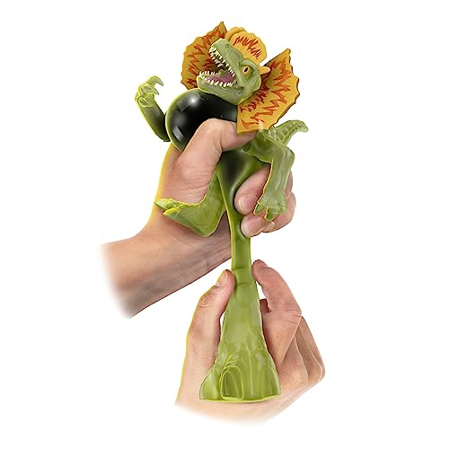 Dilophosaurus chomp action with opening jaws for interactive bites