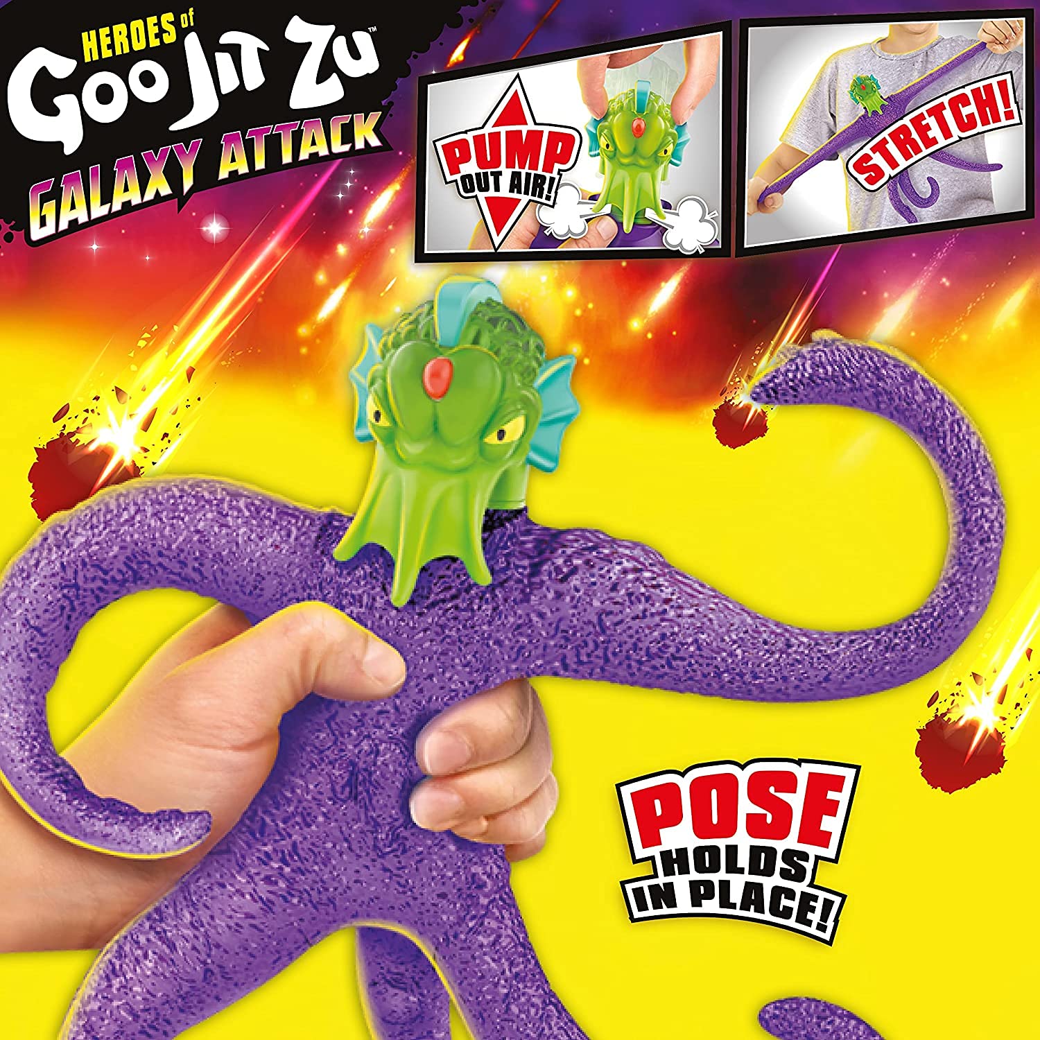 Imaginative space battle scene using Galaxy Attack figures with Orbitox
