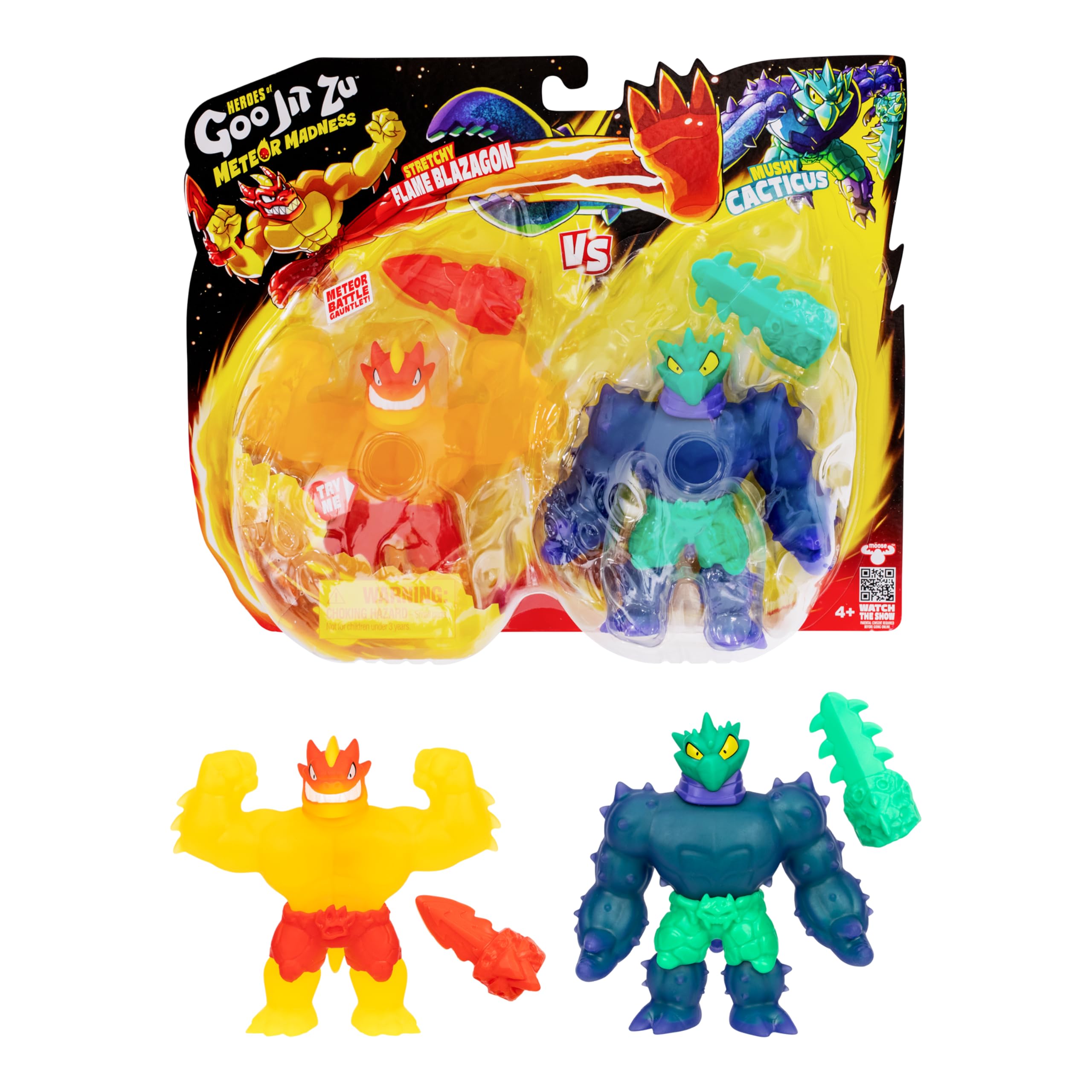 Unique goo-filled core detail enhances squish play in Meteor Madness figures.