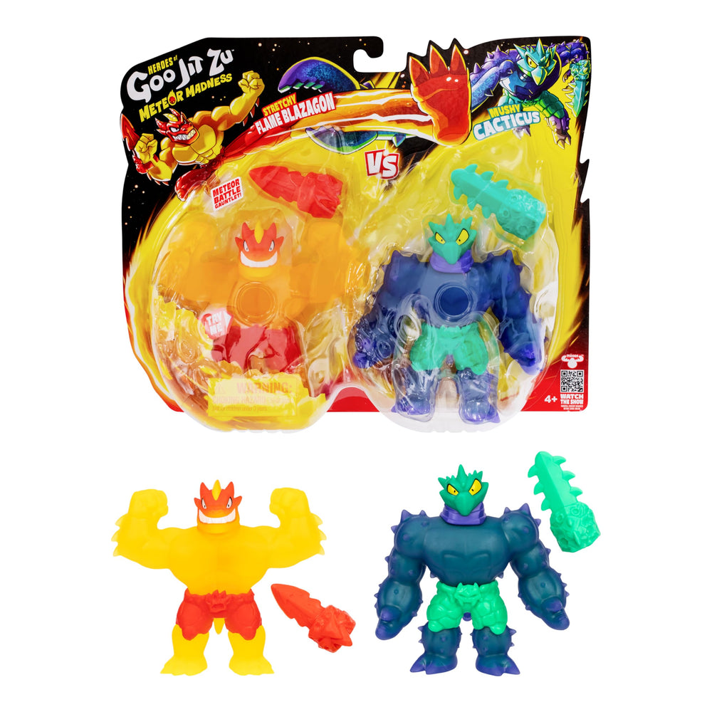 Unique goo-filled core detail enhances squish play in Meteor Madness figures.