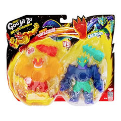Goo Jit Zu figures in stretch action showcasing extended size in Meteor Madness.