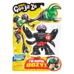 Goo Jit Zu Oozy Scorpion Scorpius squish action highlights flexible texture.
