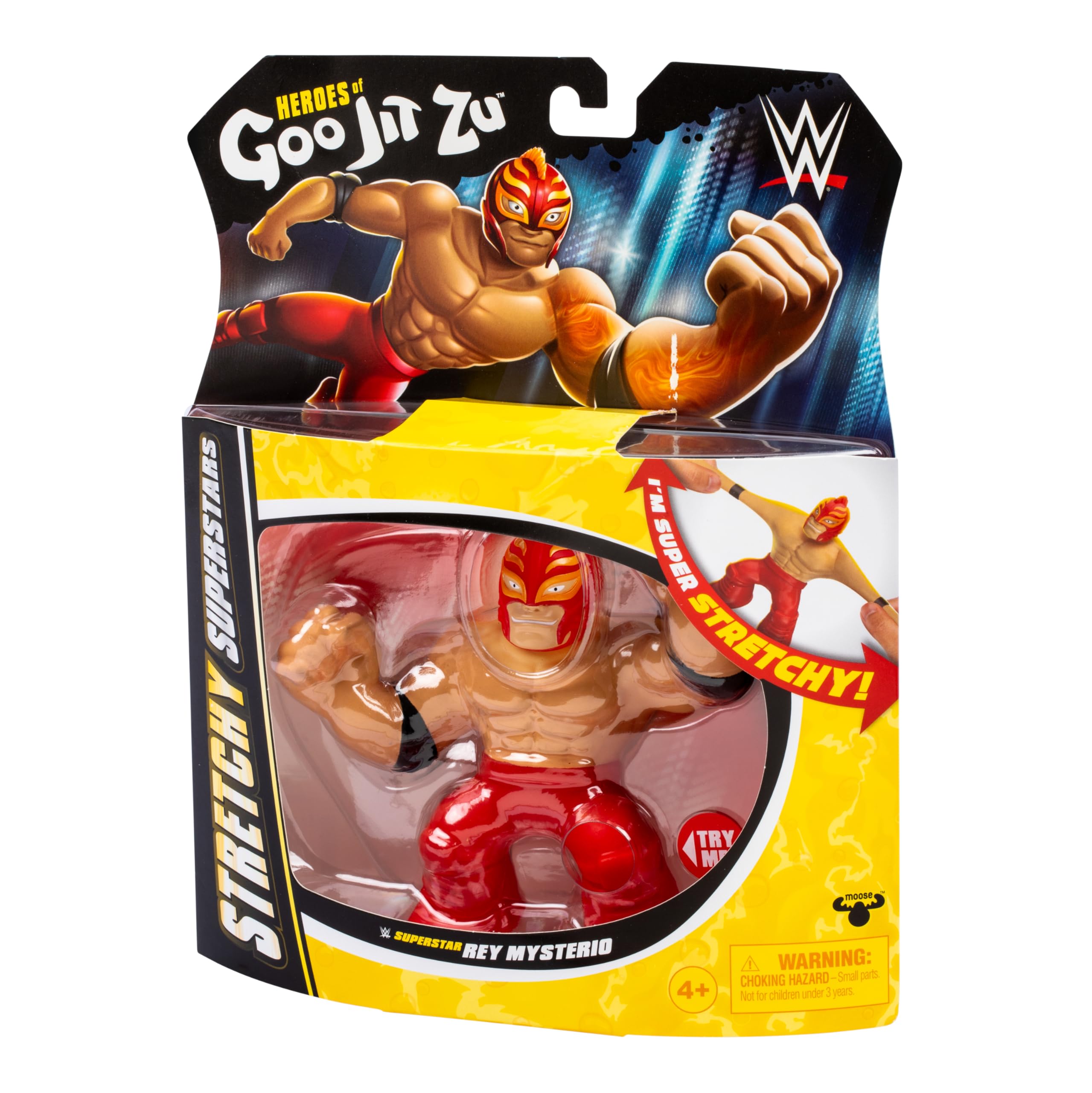 Collectible Rey Mysterio display option within the WWE Stretchy Superstars line.