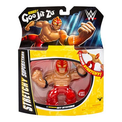 Rey Mysterio metallic gel filling close-up shows gooey texture for flexible posing.