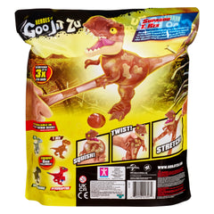 Heroes of Goo Jit Zu Supagoo T. Rex stands 7.5 inches tall for display.