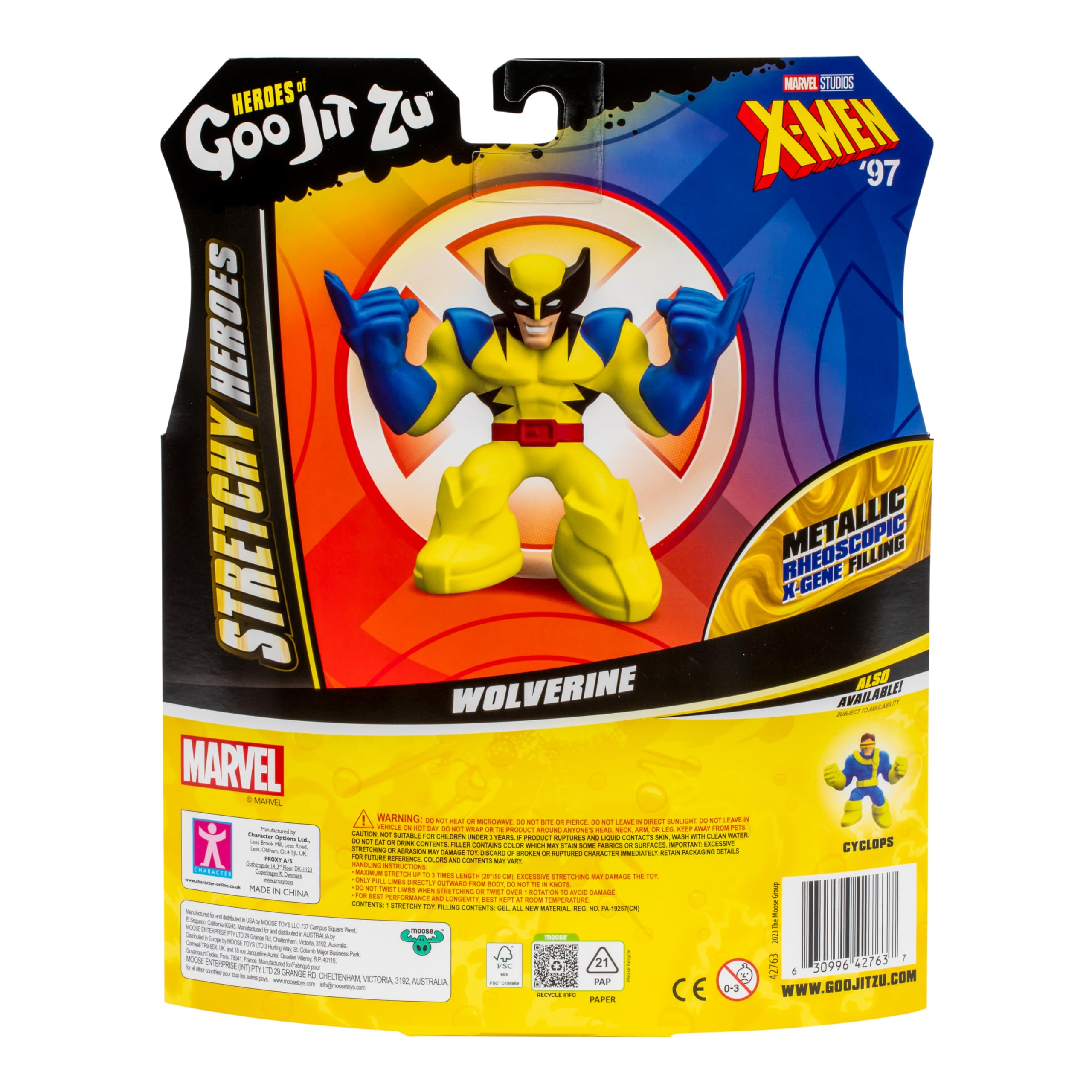 Heroes of Goo Jit Zu Wolverine pack front display for display and play.