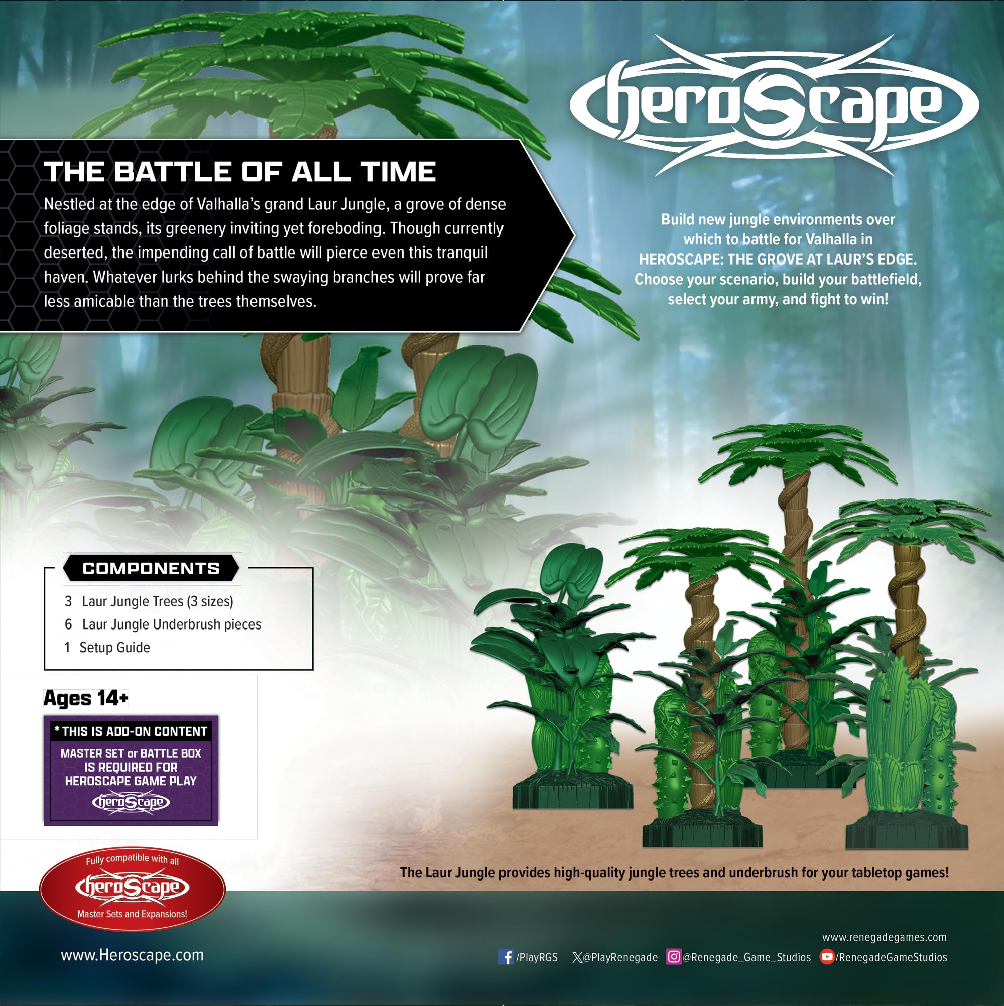 Heroscape Grove Laur's Edge includes a setup guide for quick terrain assembly.