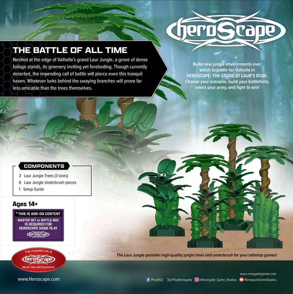 Heroscape Grove Laur's Edge includes a setup guide for quick terrain assembly.