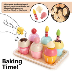 HERSITY candle toppers add charming accents to pretend desserts.