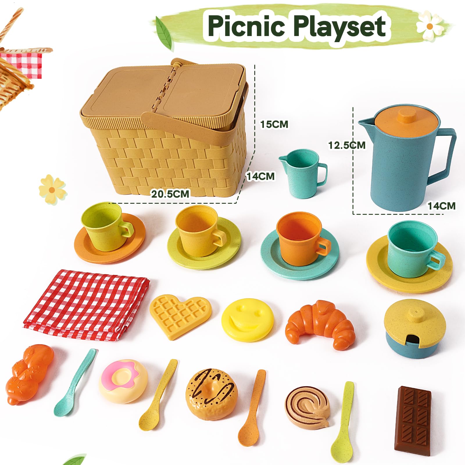 HERSITY dessert play food pieces for realistic, colorful pretend feasts.