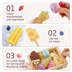 HERSITY ice cream cone with realistic design for pretend play realism
