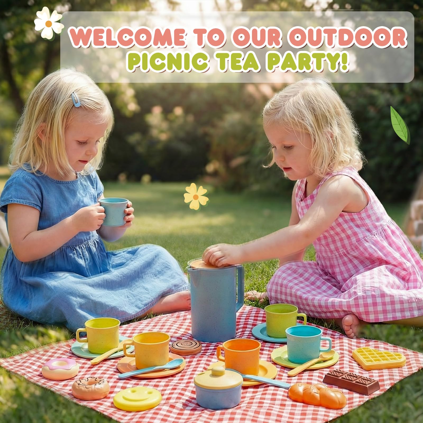 HERSITY pretend-play set inspires creativity during tea party adventures.